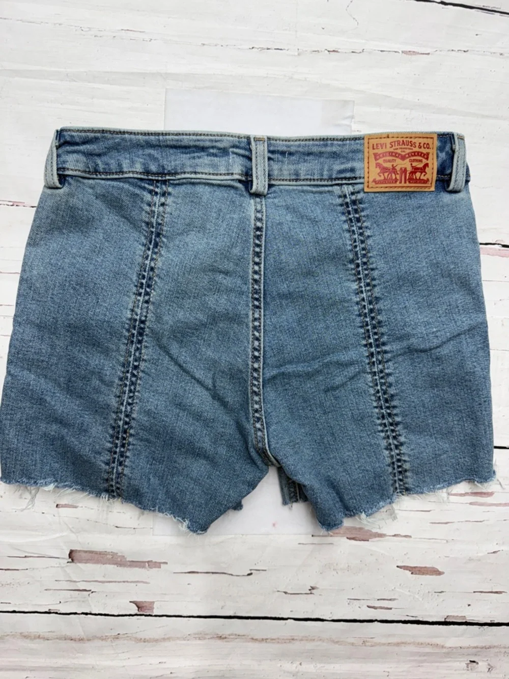 Levi’s Superlow Boot Denim‎ Cutoff Shorts Light Wash 26 Y2K